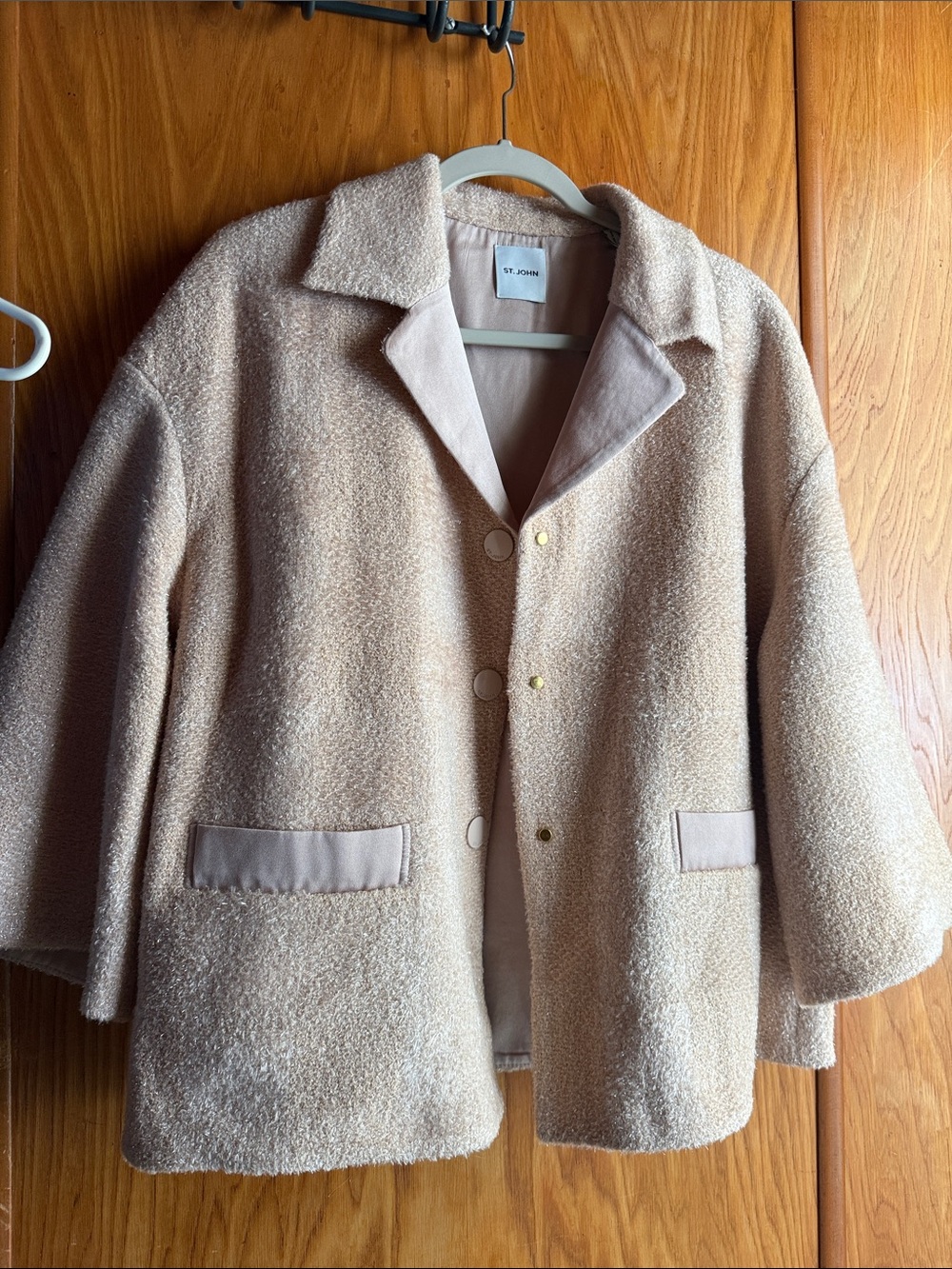 ST. JOHN Taupe Bouclé Short Jacket